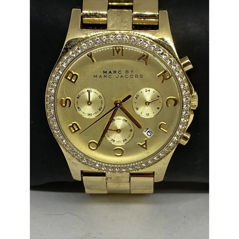 Marc Jacobs MBM3105 Women's Gold Stainless Steel Analog Dial Quartz Watch XX899